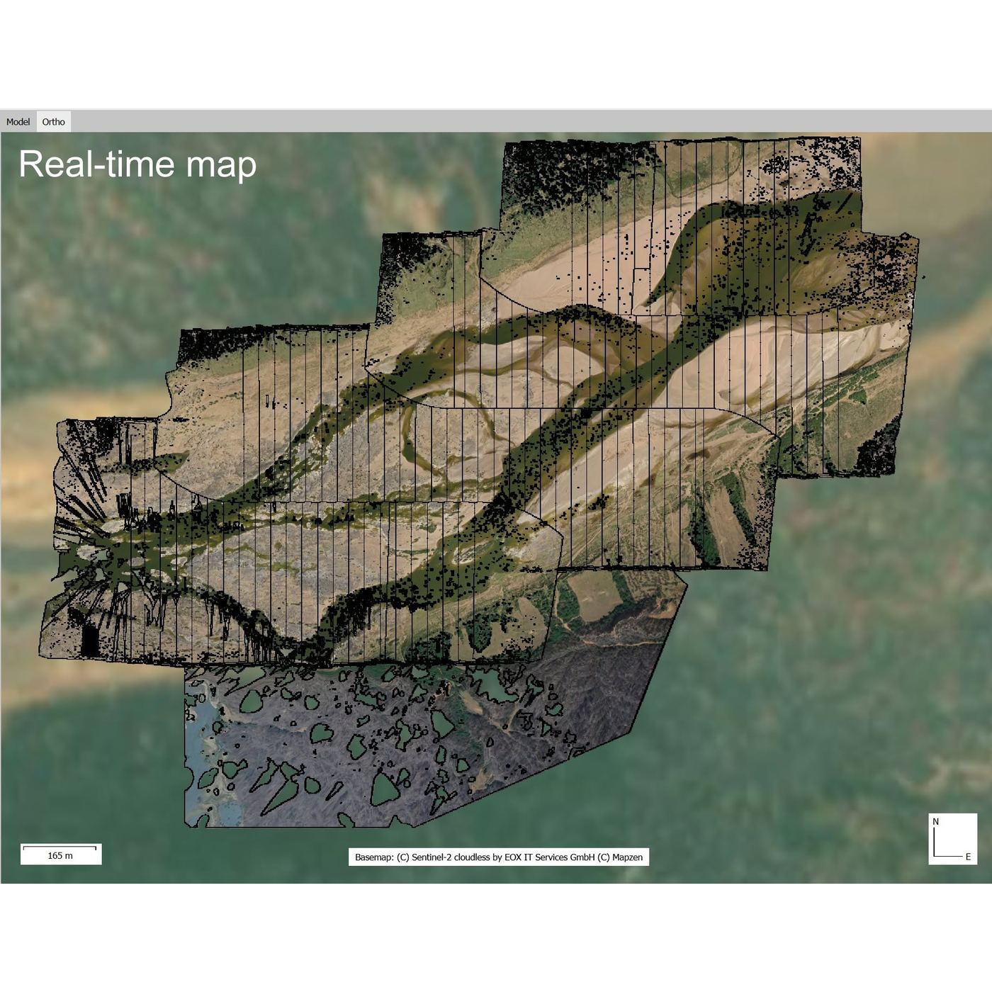 Stitched drone maps track how sandbanks change from year to year.